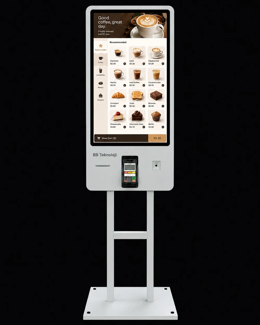 Self Order Max 27 inç büyük restoran sipariş kiosku